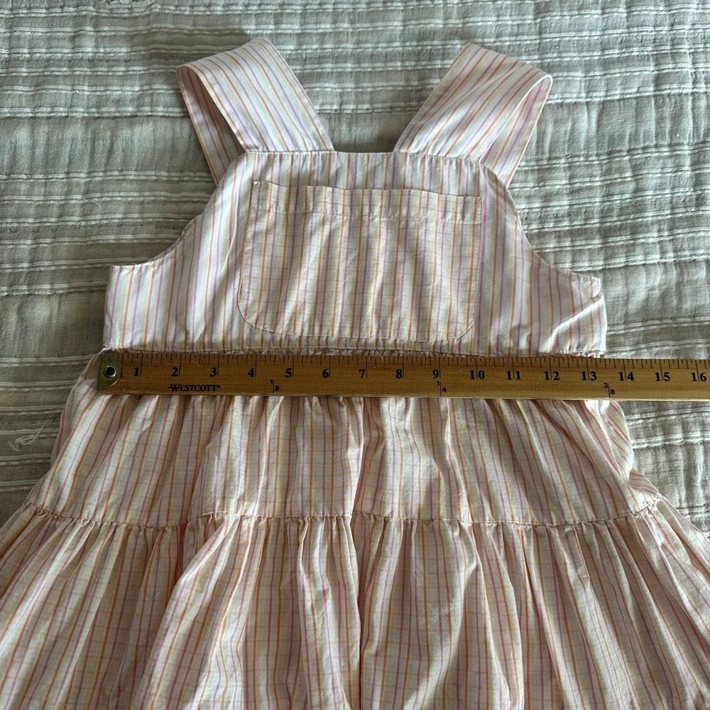 Vintage Striped Kids Dress - Pink and White